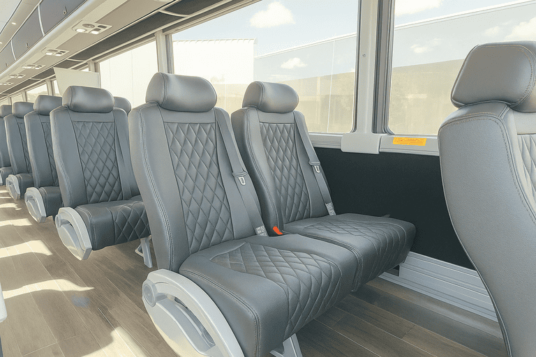 interior of Skokie Coach Bus Service charter bus